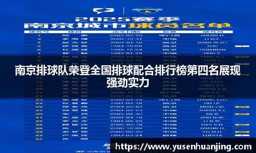 南京排球队荣登全国排球配合排行榜第四名展现强劲实力